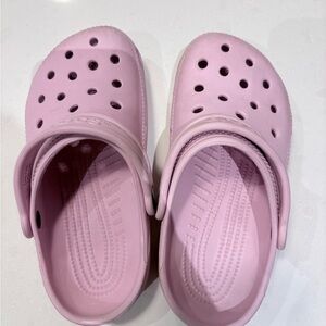 Girls, pink crocs